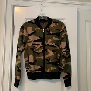 J. Crew Camo Zip Cardigan